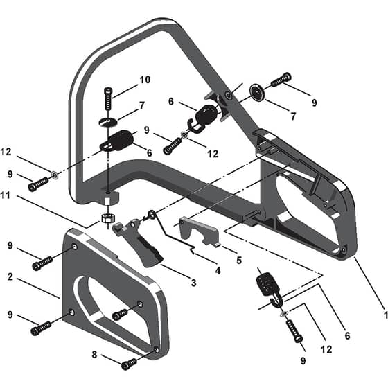 GD 36 - 2007 - 222614006/07 - Castel Garden Chainsaw Handle Diagram