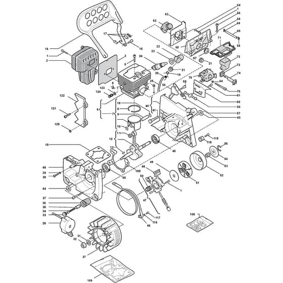 GD 50 - 2007 - 22510006/DOS - Castel Garden Chainsaw Engine Diagram