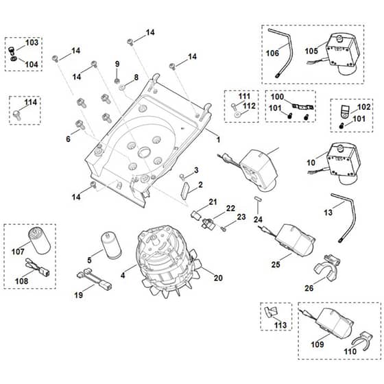 Viking GE 103 - Motor, Switch - Parts Diagram