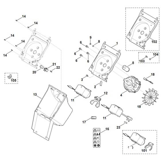 Viking GE 105.1 - Housing, Electric Motor - Parts Diagram
