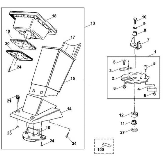 Viking GE 115 - Funnel, Blade Set - Parts Diagram