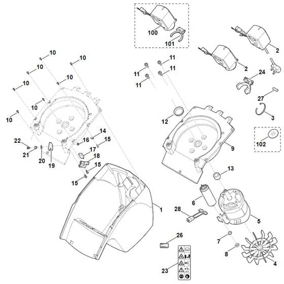 Viking GE 150.1 - Housing, Electric Motor - Parts Diagram