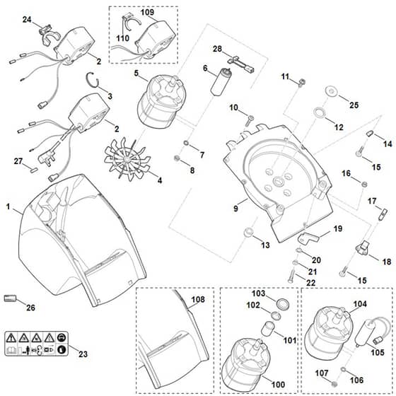 Viking GE 150 - Housing, Electric Motor - Parts Diagram