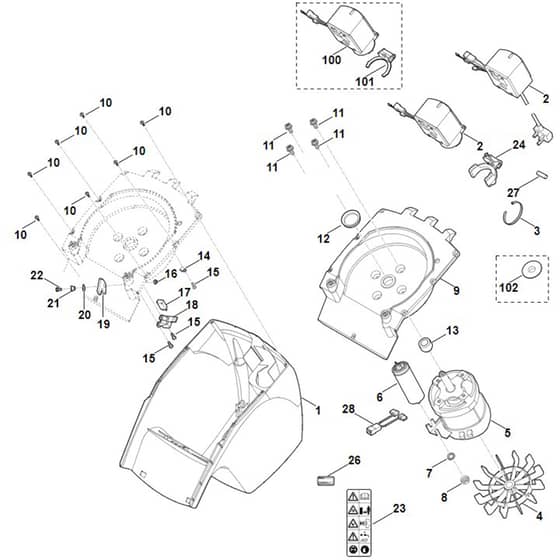Viking GE 250.1 - Housing, Electric Motor - Parts Diagram