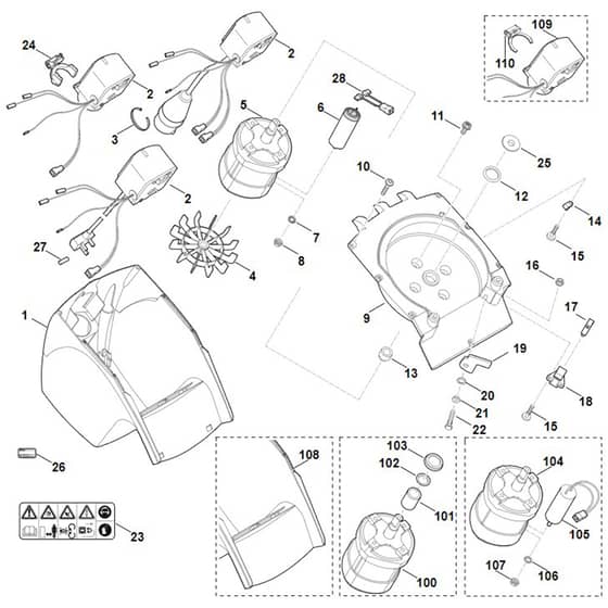 Viking GE 260 S - Housing, Electric Motor - Parts Diagram