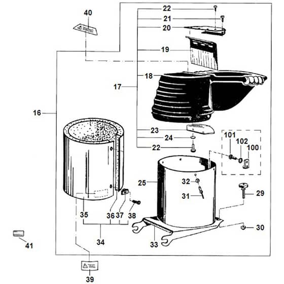 Viking GE 320 - Feed Chute - Parts Diagram
