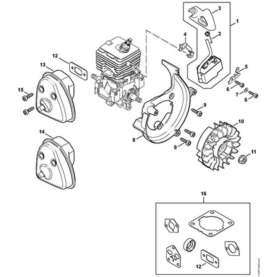 Genuine Stihl BG86 C-E - Ignition system, Muffler