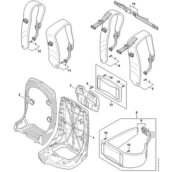 Genuine Stihl BR800 C-E - Backplate