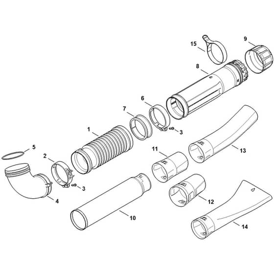 Genuine Stihl BR800 C-E - Pleated hose, Blower tube