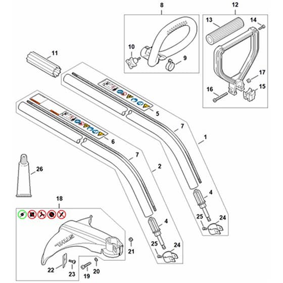 Genuine Stihl FS38 / AB - FS 38: Drive Tube Assembly, Loop Handle