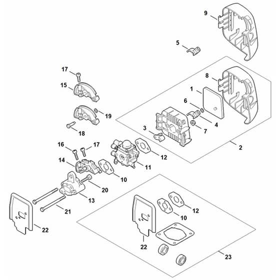 Genuine Stihl FS55 - Air filter, Spacer flange
