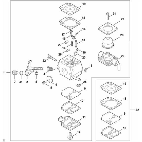 Genuine Stihl FS55 - Carburettor C1Q-S44
