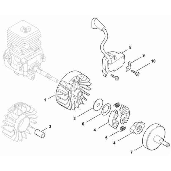 Genuine Stihl FS55 - Ignition system, Clutch