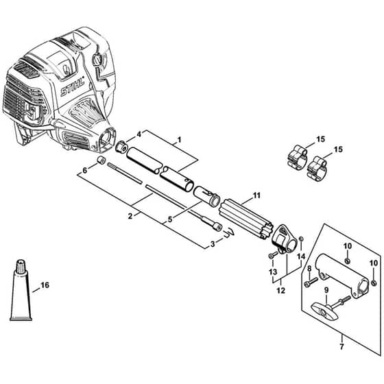 Genuine Stihl KM131 - Drive tube assembly
