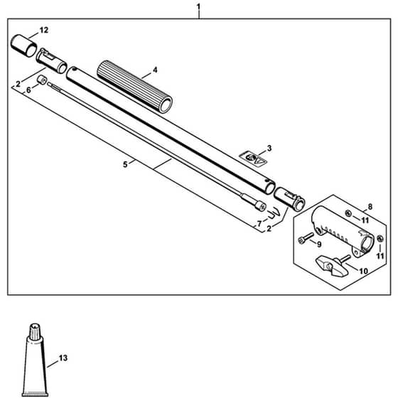 Genuine Stihl KM131 - Drive tube extension 0.5 m HL-KM 0°, HL-KM 135°, HT-KM, SP-KM