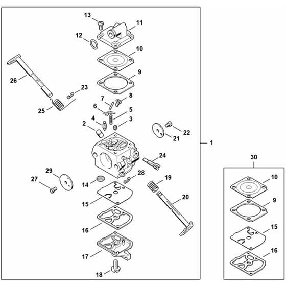Genuine Stihl MS180 - Carburettor C1Q-S152