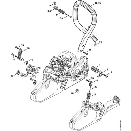Genuine Stihl MS251 - AV System, Handlebar