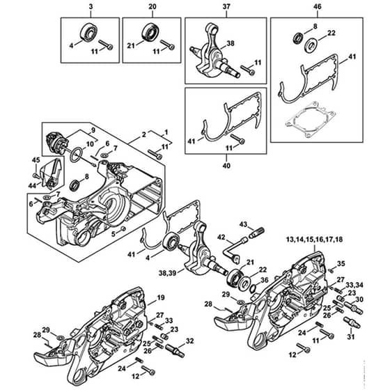 Genuine Stihl MS362 - Crankcase