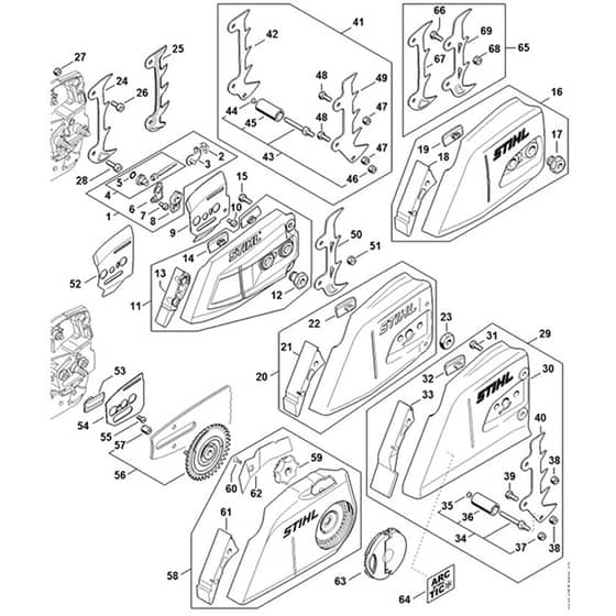Genuine Stihl MS 362 C-M - Chain Tensioner & Chain Sprocket Cover Diagram