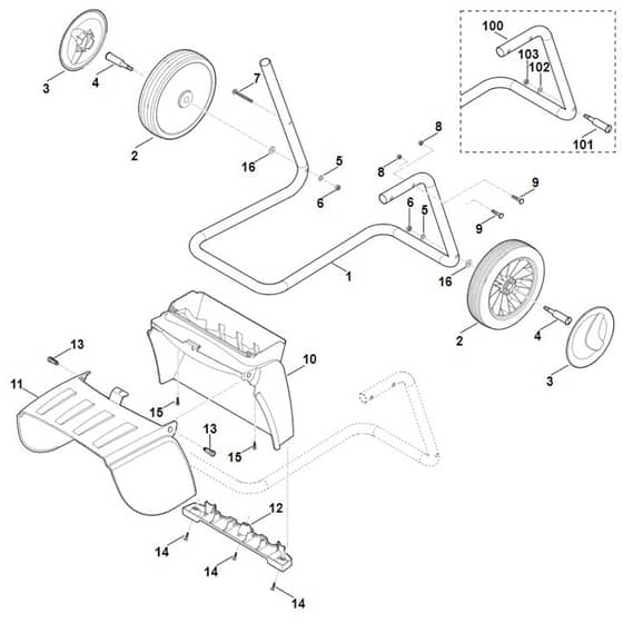 Stihl GH370.0 S - Wheel Carrier - Parts Diagram