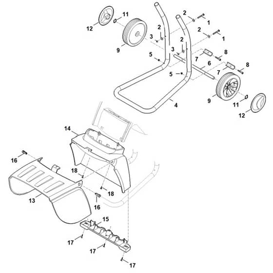 Stihl GHE250.0 S - Wheel Carrier - Parts Diagram