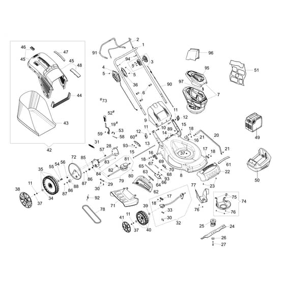 Gi 48 T - Oleo-Mac Rotary Mower Complete illustrated parts list Diagram