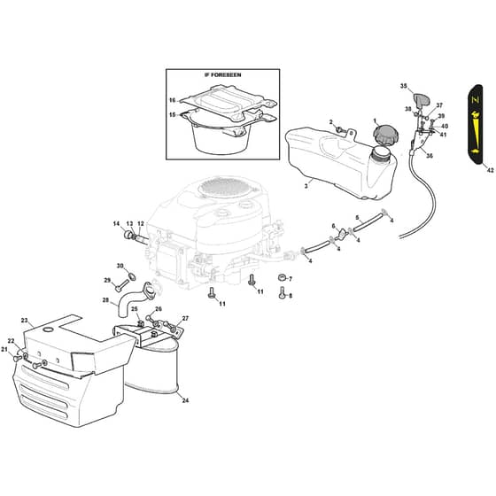 GLX 14-84G - Oleo-Mac Ride On Mower Tank, muffler and guards Diagram