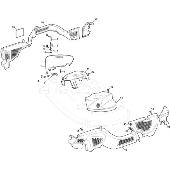 GLX 14-98HS - Oleo-Mac Ride On Mower Guards Diagram