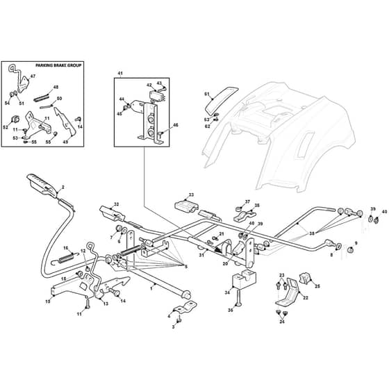 GLX 22-102 H2 - Oleo-Mac Ride On Mower Brake and drive gearbox Diagram