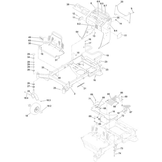 Toro GrandStand 122cm - 72504TE (400000000 - 406999999) Frame
