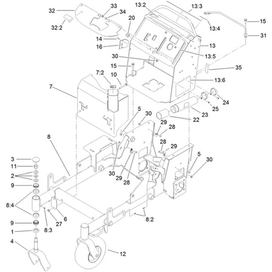 Toro GrandStand 91cm - 74534TE (311000001 - 311999999) Main Frame