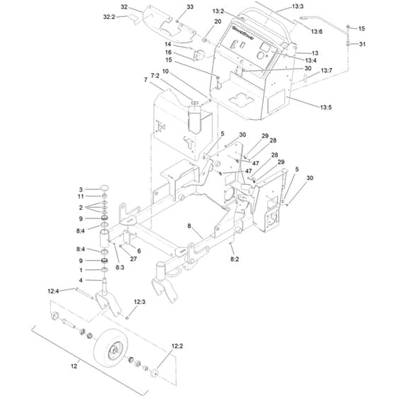 Toro GrandStand 91cm - 74534TE (418000000 - 999999999) Main Frame