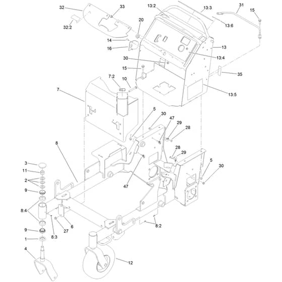 Toro GrandStand 91cm - 74540TE (400000000 - 405549999) Main Frame