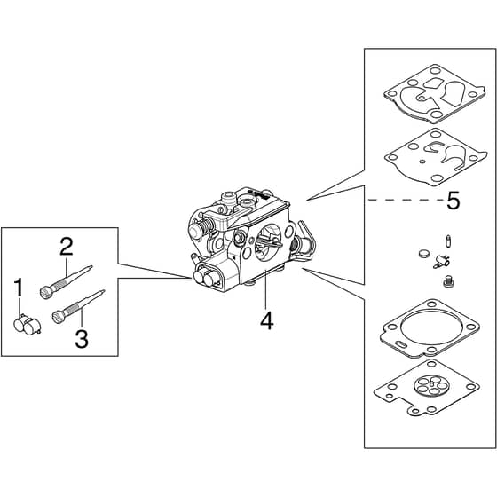 GS 451 - Oleo-Mac Chainsaw Carburettor Diagram