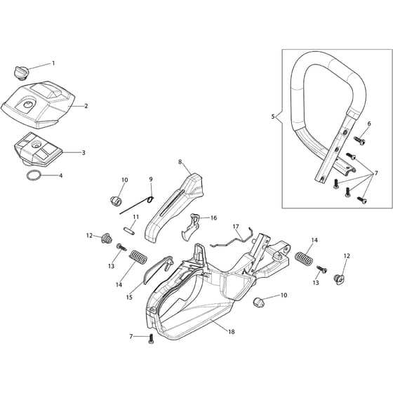 GSH 400 - Oleo-Mac Chainsaw Handle Diagram