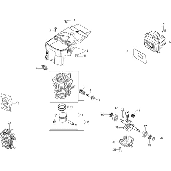 GSH 40 - Oleo-Mac Chainsaw Engine Diagram