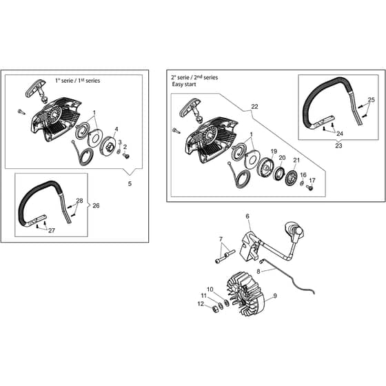 GSH 51 - Oleo-Mac Chainsaw Starter Assy Diagram