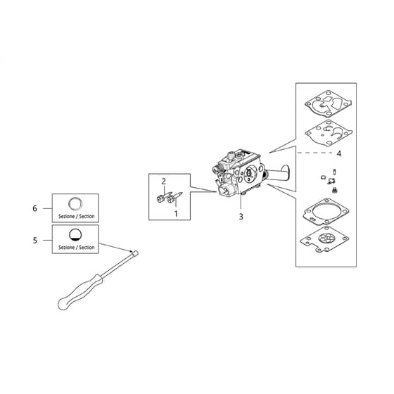 GST 360 - Oleo-Mac Chainsaw Carburettor WT-1192 Diagram