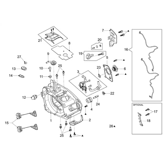 GSTH 240 - Oleo-Mac Chainsaw Crankcase Diagram