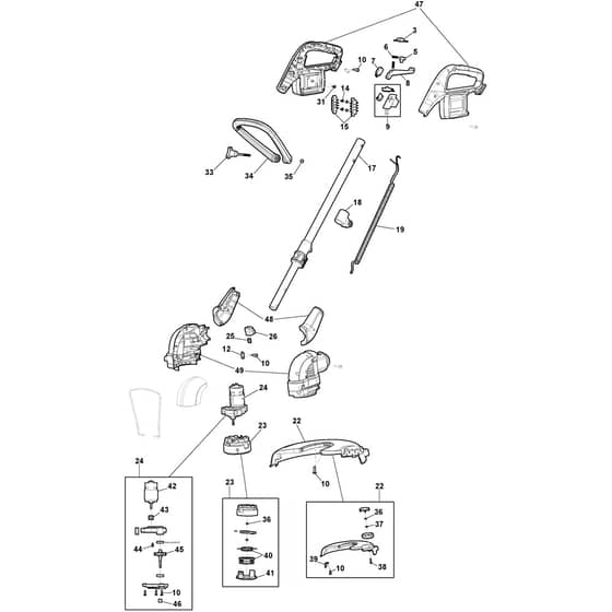 GT300E - 2025-2026 - 273100001/ST1 - Stiga Trimmer Battery Trimmer Diagram