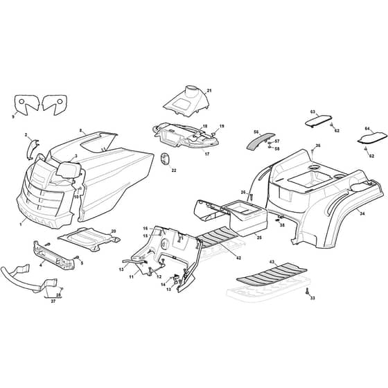 GT 30e - 2021 - 2T2205447/AT1 - Atco Ride On Mower Body Diagram