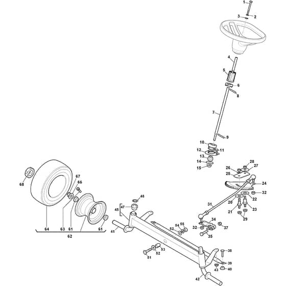 GT 30e - 2021 - 2T2205447/AT1 - Atco Ride On Mower Steering Diagram
