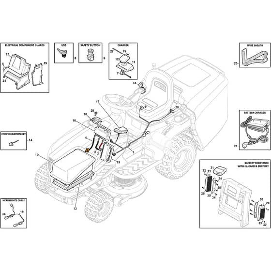 GT 30e - 2022 - 2T2205447/AT2 - Atco Ride On Mower Electrical Parts Diagram