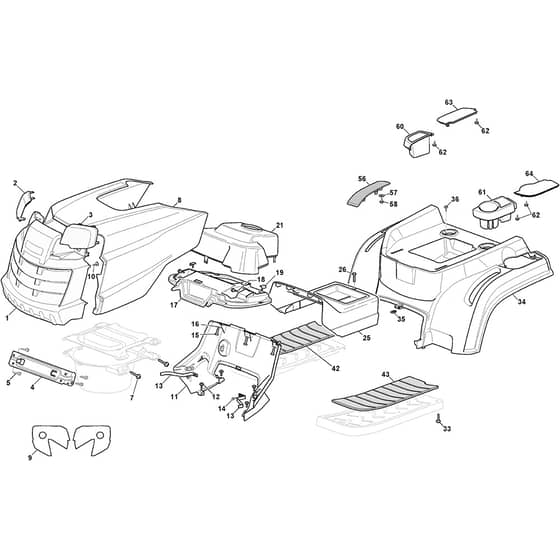 GT 30H - 2012-2020 - 2T2110247/AT2 - Atco Ride On Mower Body Diagram