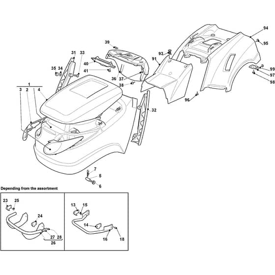 GT 36H Twin - 2020 - 2T0410647/AT8 - Atco Ride On Mower Body Diagram
