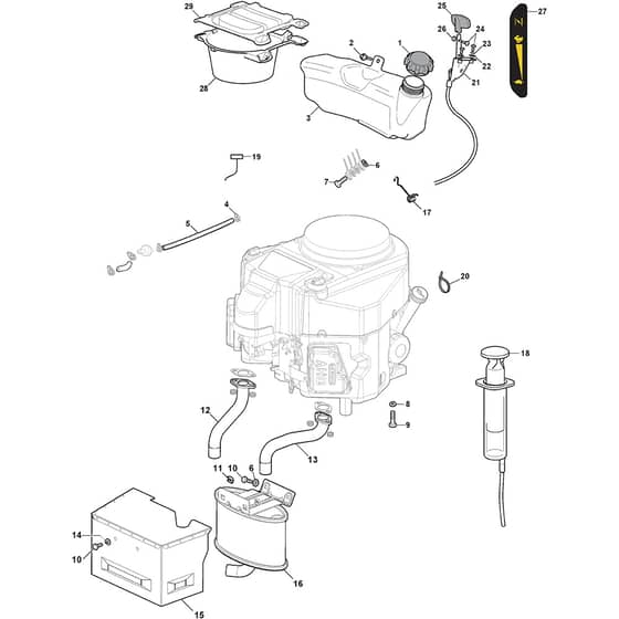 GT 38H Twin - 2019-2020 - 2T2610647/AT9 - Atco Ride On Mower Engine Diagram