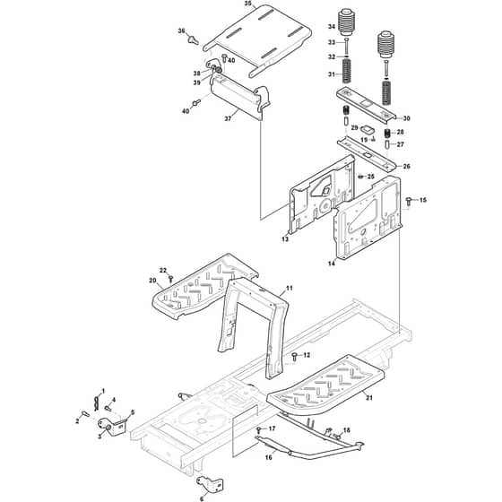 GT 38HR - 2021 - 2T0620447/AT1 - Atco Ride On Mower Frame Diagram