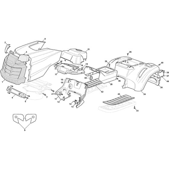 GT 38MR - 2021-2024 - 2T0530447/AT1 - Atco Ride On Mower Body Diagram
