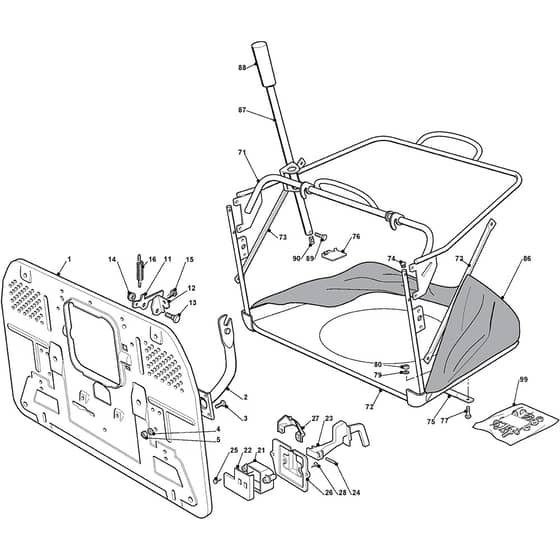 GT 40H Twin - 2012 - 2T0980247/AT2 - Atco Ride On Mower Grasscatcher Diagram