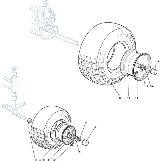 GT 40H Twin - 2012 - 2T0980247/AT2 - Atco Ride On Mower Wheel Diagram